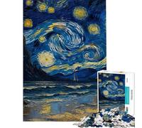 Puzzle difficile per adulti da 1000 pezzi raffigurante la costa di Van Gogh Puzzle rilassante per adulti stimolante per la memoria e impegnativo da completare (dimensioni 50x75cm)