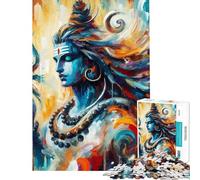 Puzzle difficile per adulti da 1000 pezzi raffigurante Shiva il dio indù Puzzle per adulti giochi rilassanti ideale per le vacanze a casa per passare il tempo regalo di compleanno regalo (38x52cm)