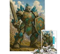 Puzzle difficile per adulti da 1000 pezzi raffigurante un guerriero golem di pietra con spada e scudo Un gioco divertente e spiritoso per tutta la famiglia ideale come regalo per amici e parenti