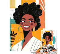 Puzzle difficile per adulti da 1000 pezzi raffigurante una donna nera sorridente Un gioco impegnativo e stimolante perfetto per passare il tempo durante le vacanze o per i maggiori di 14 anni 38x52cm
