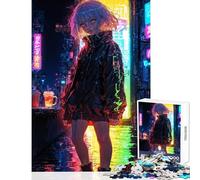 Puzzle difficile per adulti da 1000 pezzi "Ragazza delle strade cibernetiche" - Giocattolo puzzle da 1000 pezzi - Decorazione da parete - Regalo di compleanno (38x52cm)
