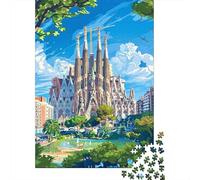 Puzzle Difficile Per Adulti Da 1000 Pezzi Sagrada Familia Barcelona Travel Poster Puzzle Per Adolescenti Gioco Per Famiglie Vacanza A Casa Passatempo Impegnativo Da Completare 70x50cm/1000pcs