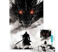 Puzzle difficile per adulti da 1000 pezzi Samurai contro Drago attività divertenti da fare a casa assemblaggio del modello giocattolo antistress per ragazzi dai 14 anni in su (38x52cm)