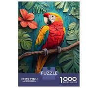 Puzzle Difficile Per Adulti Da 1000 Pezzi Scarlet Macaw in Tropical Paradise Puzzle Per Adulti Gioco Pratico Decorazione Per La Casa Sfida Educativa 52x38cm/1000pcs