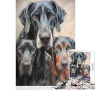 Puzzle difficile per adulti da 1000 pezzi schizzo di una famiglia di alani giocattolo educativo opera d'arte regalo per gioco educativo Ogni pezzo è unico Dimensioni: 38x52cm