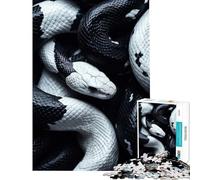 Puzzle difficile per adulti da 1000 pezzi serpenti in bianco e nero impegnativo e stimolante perfetto per passare il tempo durante le vacanze un gioco impossibile per ragazzi dai 14 anni in su 38x52cm