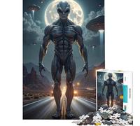 Puzzle difficile per adulti da 1000 pezzi sfida educativa "Incontro con gli alieni nella zona" decorazione da parete per bambini dai 14 anni in su (50x75cm)