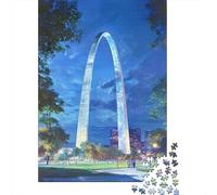 Puzzle Difficile Per Adulti Da 1000 Pezzi St. Louis Gateway Arch Night View Puzzle Per Adulti Gioco Pratico Per Divertimento in Famiglia Difficile Da Completare 52x38cm/1000pcs