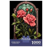 Puzzle Difficile Per Adulti Da 1000 Pezzi Stained Glass Carnation Puzzle Per Adulti Gioco Per Famiglie Difficile Difficile Ottimo Regalo Per I Giocatori 70x50cm/1000pcs
