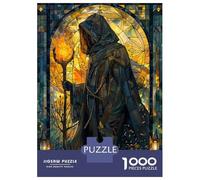 Puzzle Difficile Per Adulti Da 1000 Pezzi Stained Glass Fire Wizard Puzzle Antistress, Divertente E Umoristico, Sfida Educativa 70x50cm/1000pcs