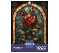 Puzzle Difficile Per Adulti Da 1000 Pezzi Stained Glass Rose Puzzle Per Adulti Gioco Rompicapo Analisi E Logica Regali Per Amici E Familiari 52x38cm/1000pcs