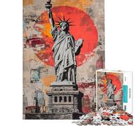 Puzzle difficile per adulti da 1000 pezzi Statua della Libertà giocattolo artistico gioco educativo gioco rilassante corsa di velocità manuale opera d'arte regalo (dimensioni 75x50cm)