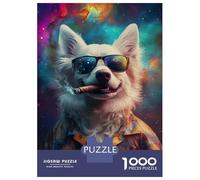 Puzzle Difficile Per Adulti Da 1000 Pezzi Stylish Space Dog Puzzle Per Adulti Giochi Rilassanti Migliora La Memoria Sfida Educativa 52x38cm/1000pcs