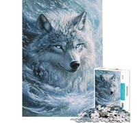 Puzzle difficile per adulti da 1000 pezzi tema Frozen Wolf's Gaze giochi educativi giochi rilassanti corsa di velocità opere d'arte regali (dimensioni 75x50cm)