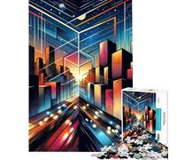 Puzzle difficile per adulti da 1000 pezzi tema Neon Urban Matrix ideale per giochi rilassanti vacanze a casa regalo di compleanno o regalo (dimensioni 38x52cm)