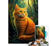 Puzzle difficile per adulti da 1000 pezzi tema "Sguardo del gatto della giungla" ideale per adolescenti perfetto per passare il tempo durante le vacanze un gioco stimolante e un'ottima idea regalo