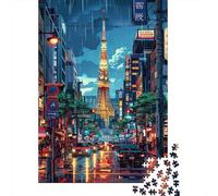 Puzzle Difficile Per Adulti Da 1000 Pezzi Tokyo Tower Neon Night Puzzle Per Adulti Gioco Pratico Per Divertimento in Famiglia Difficile Da Completare 38x26cm/1000pcs