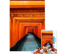 Puzzle difficile per adulti da 1000 pezzi Tori Gate rosso Fushimi I attività divertenti da fare in casa gioco impegnativo decorazione da parete per maggiori di 14 anni (38x52cm)