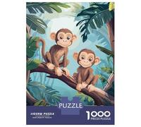 Puzzle Difficile Per Adulti Da 1000 Pezzi Two Monkeys in Jungle Puzzle Per Adulti Gioco Pratico Decorazione Per La Casa Sfida Educativa 52x38cm/1000pcs