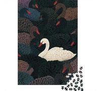 Puzzle Difficile Per Adulti Da 1000 Pezzi Unique White Swan Illustration Puzzle Per Adolescenti Gioco Per Famiglie Vacanza A Casa Passatempo Impegnativo Da Completare 38x26cm/1000pcs