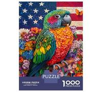 Puzzle Difficile Per Adulti Da 1000 Pezzi Vibrant Parrot & Floral Art -1 Puzzle Per Adulti Giocattolo Decorazione Da Parete Antistress Regalo Di Compleanno, Regali, 70x50cm/1000pcs