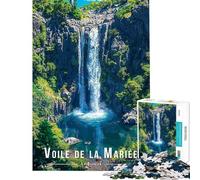 Puzzle difficile per adulti da 1000 pezzi Voile De La Mariée Waterfall La Reunion Puzzle per adolescenti Staycation Attività divertenti per passare il tempo a casa Gioco stimolante Regalo 38x52cm