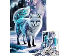 Puzzle difficile per adulti da 1000 pezzi Volpe artica eterea in un paesaggio invernale incantato Gioco impegnativo e stimolante per passare il tempo durante le vacanze a casa Gioco impossibile