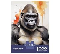 Puzzle Difficile Per Adulti Da 1000 Pezzi Watercolor Painted Gorilla Puzzle Antistress Giocattoli Analisi E Logica Regalo Di Compleanno, Regali, 52x38cm/1000pcs