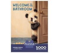 Puzzle Difficile Per Adulti Da 1000 Pezzi Welcome to The Bathroom Panda Puzzle Per Adolescenti Gioco Per Famiglie Vacanza A Casa Passatempo Impegnativo Da Completare 70x50cm/1000pcs