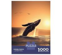 Puzzle Difficile Per Adulti Da 1000 Pezzi Whale Jumping in The Sea Puzzle Per Adulti Gioco Pratico Decorazione Per La Casa Sfida Educativa 70x50cm/1000pcs