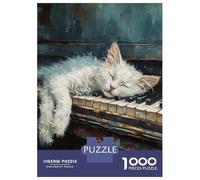 Puzzle Difficile Per Adulti Da 1000 Pezzi White Cat Sleep On Piano Puzzle Antistress Giocattoli Analisi E Logica Regalo Di Compleanno, Regali, 52x38cm/1000pcs