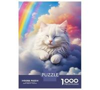 Puzzle Difficile Per Adulti Da 1000 Pezzi White Cat Sleeping Clouds Puzzle Per Adulti Giocattolo Decorazione Da Parete Antistress Regalo Di Compleanno, Regali, 38x26cm/1000pcs