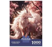 Puzzle Difficile Per Adulti Da 1000 Pezzi White Sakura Kitsune Puzzle Antistress, Divertente E Umoristico, Sfida Educativa 52x38cm/1000pcs