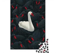 Puzzle Difficile Per Adulti Da 1000 Pezzi White Swan Among Black Birds -4 Puzzle Per Adolescenti Giochi Divertenti Regali Per Donne Sfida Da Completare 38x26cm/1000pcs