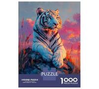 Puzzle Difficile Per Adulti Da 1000 Pezzi White Tiger Sunset Puzzle Per Adulti Giocattolo Decorazione Da Parete Antistress Regalo Di Compleanno, Regali, 52x38cm/1000pcs
