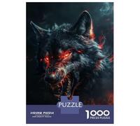 Puzzle Difficile Per Adulti Da 1000 Pezzi Wild Evil Black Wolf Puzzle Per Adulti Giocattolo Decorazione Da Parete Antistress Regalo Di Compleanno, Regali, 52x38cm/1000pcs