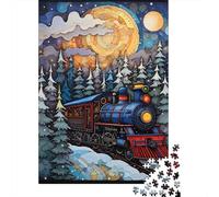 Puzzle Difficile Per Adulti Da 1000 Pezzi Winter Wonderland Train Puzzle Per Adulti Gioco Pratico Per Divertimento in Famiglia Difficile Da Completare 38x26cm/1000pcs