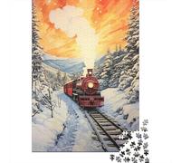 Puzzle Difficile Per Adulti Da 1000 Pezzi Winter Wonderland Train Ride-1 Puzzle Per Adolescenti Gioco Per Famiglie Vacanza A Casa Passatempo Impegnativo Da Completare 52x38cm/1000pcs