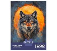 Puzzle Difficile Per Adulti Da 1000 Pezzi Wolf And Full Moon Puzzle Per Adulti Giochi Per Famiglie Corsa Di Velocità Manuale Sfida Da Completare 52x38cm/1000pcs