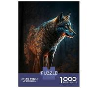 Puzzle Difficile Per Adulti Da 1000 Pezzi Wolf in The Night Forest Puzzle Per Adulti Giocattoli Fai Da Te Migliorano La Memoria Regalo Di Compleanno, Regali, 52x38cm/1000pcs