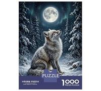 Puzzle Difficile Per Adulti Da 1000 Pezzi Wolf Under The Northern Lights Puzzle Antistress, Divertente E Umoristico, Sfida Educativa 38x26cm/1000pcs