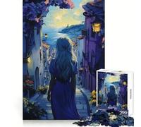 Puzzle difficile per adulti "Donna che cammina verso il mare", 1000 pezzi, per migliorare la memoria, tempo ben speso, bordi precisi, regalo speciale (38x52cm)