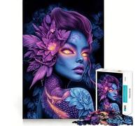 Puzzle difficile per adulti "Donna floreale mistica" da 1000 pezzi Gioco di logica, divertimento rilassante, opera d'arte ben definita (38x26cm)