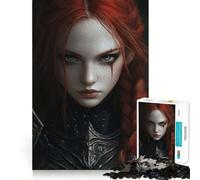 Puzzle difficile per adulti Donna guerriera dai capelli rossi, 1000 pezzi, gioco di intelletto, momento di relax, taglio di qualità, (38x26cm)