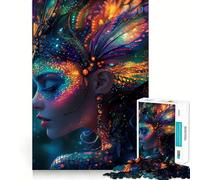 Puzzle difficile per adulti "Donna mistica con ali di farfalla", 1000 pezzi, gioco di logica, divertimento rilassante, opera d'arte ben definita (38x52cm)