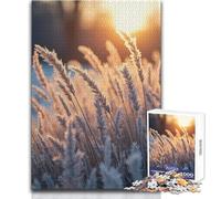 Puzzle difficile per adulti Erba gelida al tramonto da 1000 pezzi, gioco educativo per stimolare la mente, valore sentimentale, dimensioni 38x26cm