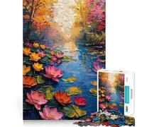 Puzzle difficile per adulti "Fiumi, Rose, Tramonto" da 1000 pezzi, rompicapo rilassante, arte da assemblare, regalo speciale (50x75cm)