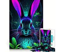 Puzzle difficile per adulti "Foresta di conigli al neon", 1000 pezzi, stimolante per la mente, divertente e creativo (50x75cm)