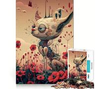 Puzzle difficile per adulti "Gatto Robot in Fiori" da 1000 pezzi, gioco di logica e abilità per tutta la famiglia, taglio preciso, oggetto da collezione (50x75cm)