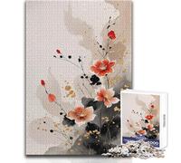 Puzzle difficile per adulti Ink And Gold Blossoms da 1000 pezzi, gioco educativo per stimolare la mente, valore sentimentale, dimensioni 50x75cm